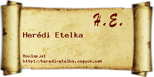 Herédi Etelka névjegykártya